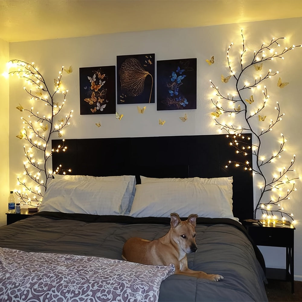96 LED Fairy Lights USB Powered - 6ft Bendable Willow Branch String Lights with 8 Modes & Remote Control for Indoor Home Decor, Wedding, Christmas, Holiday Party