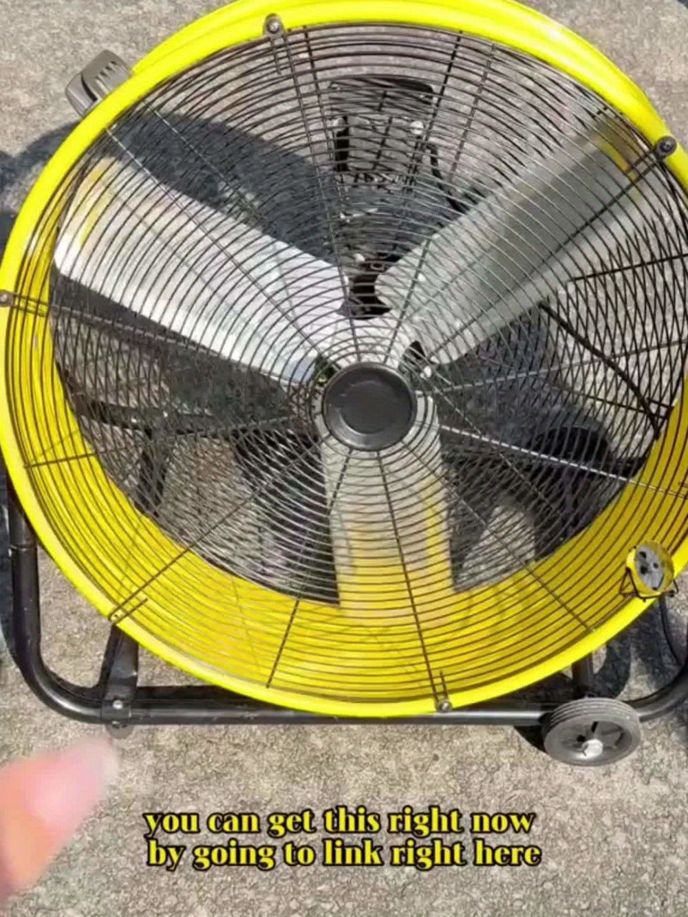 Industrial Floor Fan 24 Inch 9000 CFM Heavy Duty Drum Fan 3-Speed 360 Degree Tilt with Casters and Handle for Warehouse Garage Patio Workshop Gym Large Area Cooling