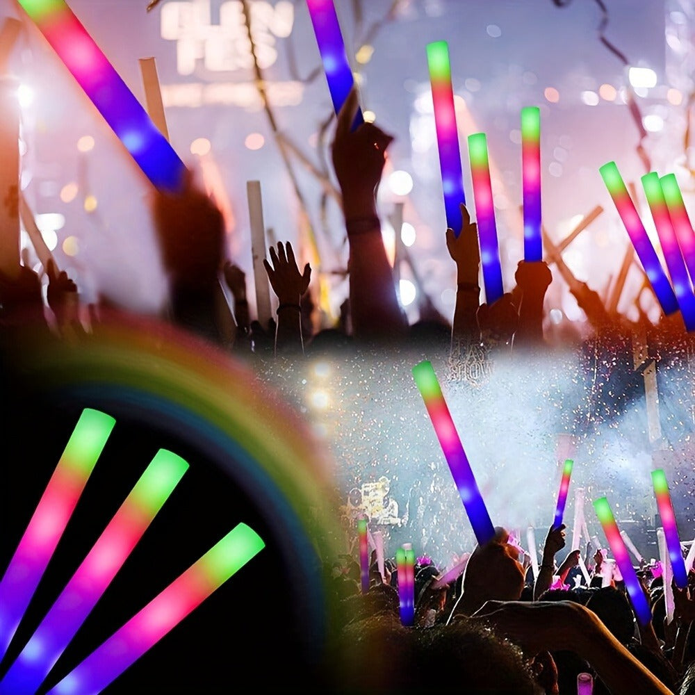 LED Glow Sticks Party Set ¨C Foam Glow Sticks with 3 Light Modes, Glow Glasses, Headbands & Finger Lights for Rave, Wedding, Birthday, Concert, Halloween, Christmas & New Year Party Supplies, 11/36/52pcs