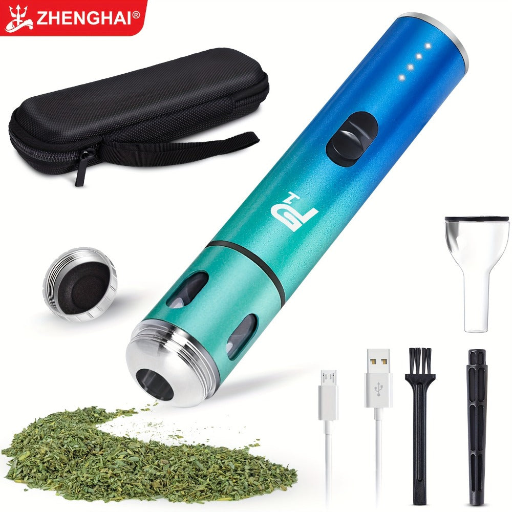 Electric Herb Grinder USB Rechargeable ¨C Portable Spice Mill with One-Button Operation, Travel Bag, Funnel & Cleaning Brush | 4 Colors Available