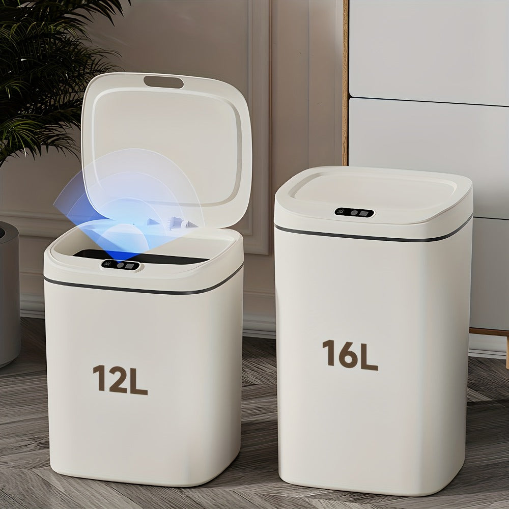 Motion Sensor Trash Can Touchless ¨C Smart Hands-Free Trash Bin with Sealing Lid & Odor-Blocking Technology, Trash Bag Fixing Ring, Easy Clean Durable Design for Kitchen, Office & Bathroom