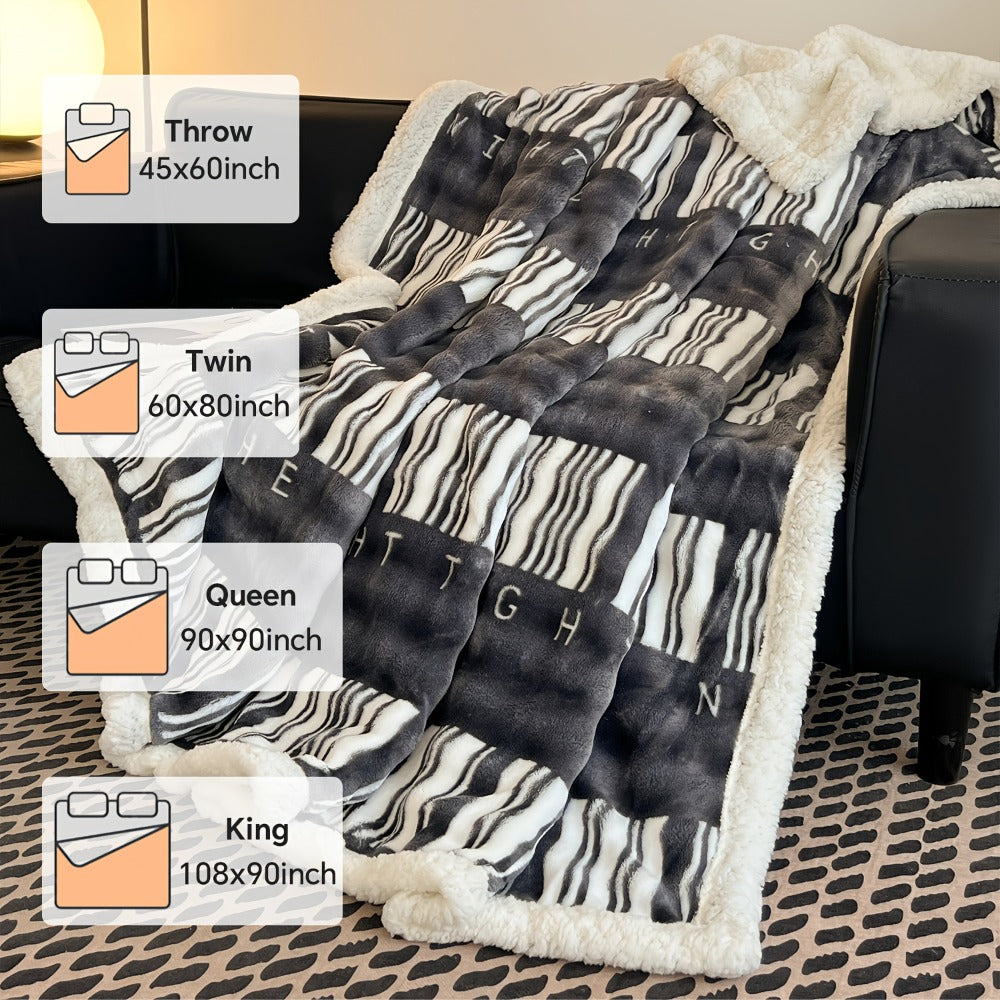 400-450gsm Heavyweight Flannel Blanket ¨C Thick Warm Woven Throw for Bed, Sofa & Bedroom, Machine Washable, 16 Patterns, 4 Sizes