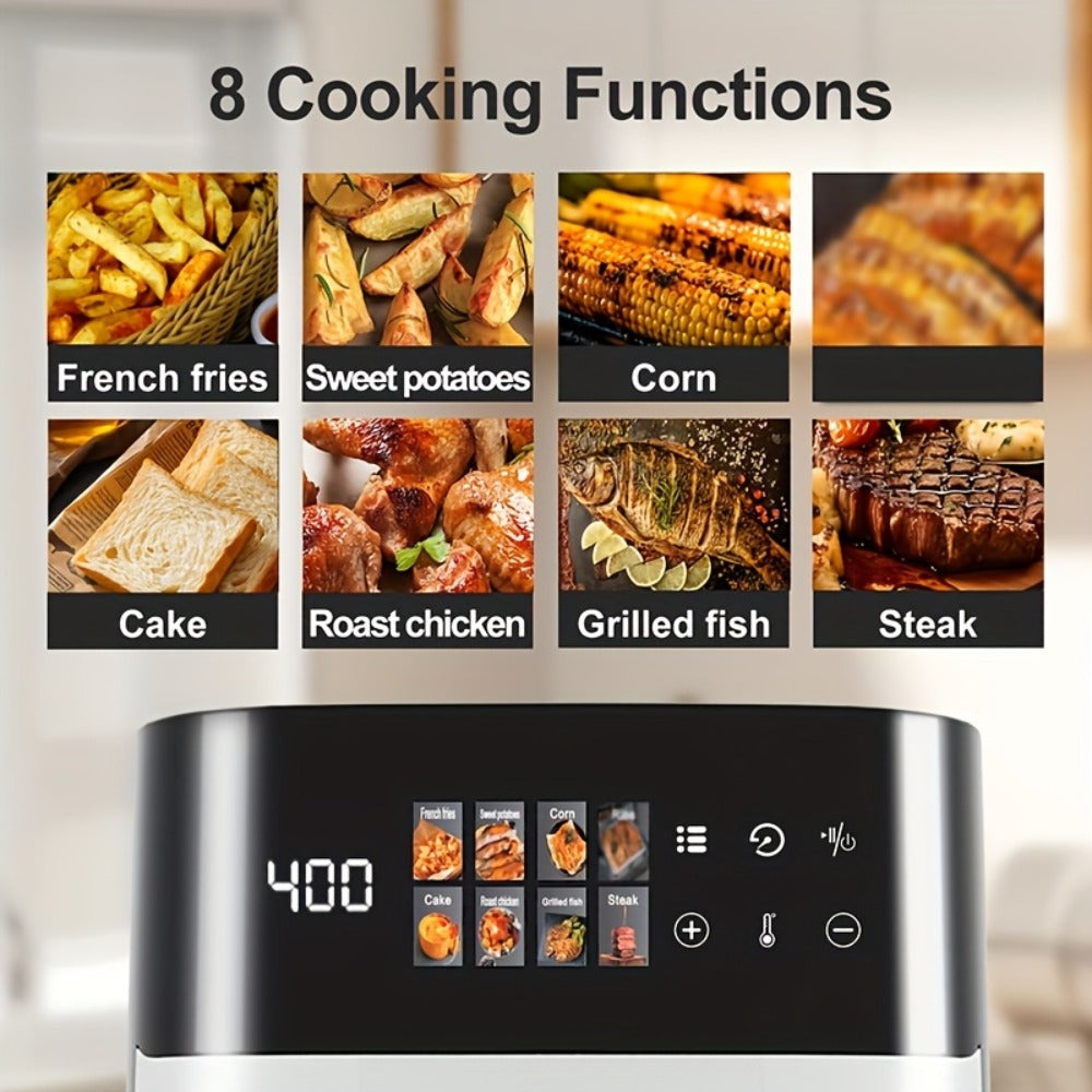 Air Fryer 5 Quart 8-in-1 Electric Hot Air Oven 1350W with LED Touchscreen & 360¡ã Hot Air Circulation ¨C Large Capacity Digital Air Fryer for Fry Roast Bake Grill Dehydrate, Black