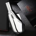Torch Lighter Refillable Windproof Pocket Lighter with Punch Safety Lock High-Pressure Jet Flame Igniter for Cigar Candle Charcoal BBQ Cool Gift for Men Silver Gift Box