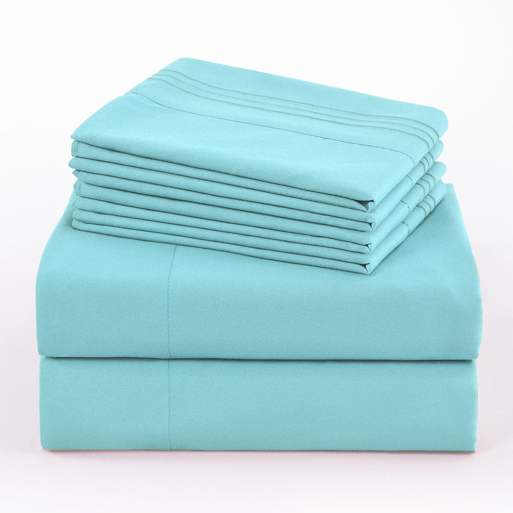 Microfiber Bed Sheet Set 4-6 Piece 100 GSM Deep Pocket 18 Inch Hotel Grade Ultra-Soft Breathable All-Season Machine Washable Twin Full Queen King