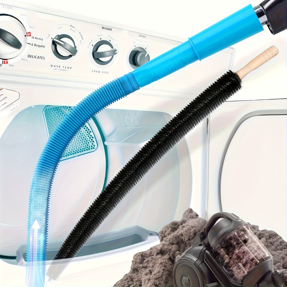 Dryer Vent Cleaning Kit with Flexible Lint Brush and Vacuum Hose Attachment Set for Dryer Duct Lint Trap Removal Home Safety