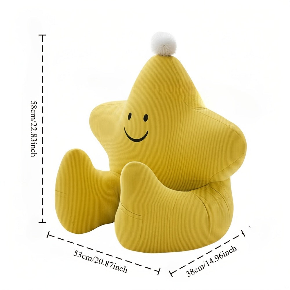Kids Reading Pillow Star Shape with Neck Support Back Support Lumbar Support & Armrests Ergonomic Spine Protection Sit-Up Pillow for Children Reading Study Gaming on Sofa Bed Floor (Blue Green Yellow Pink)