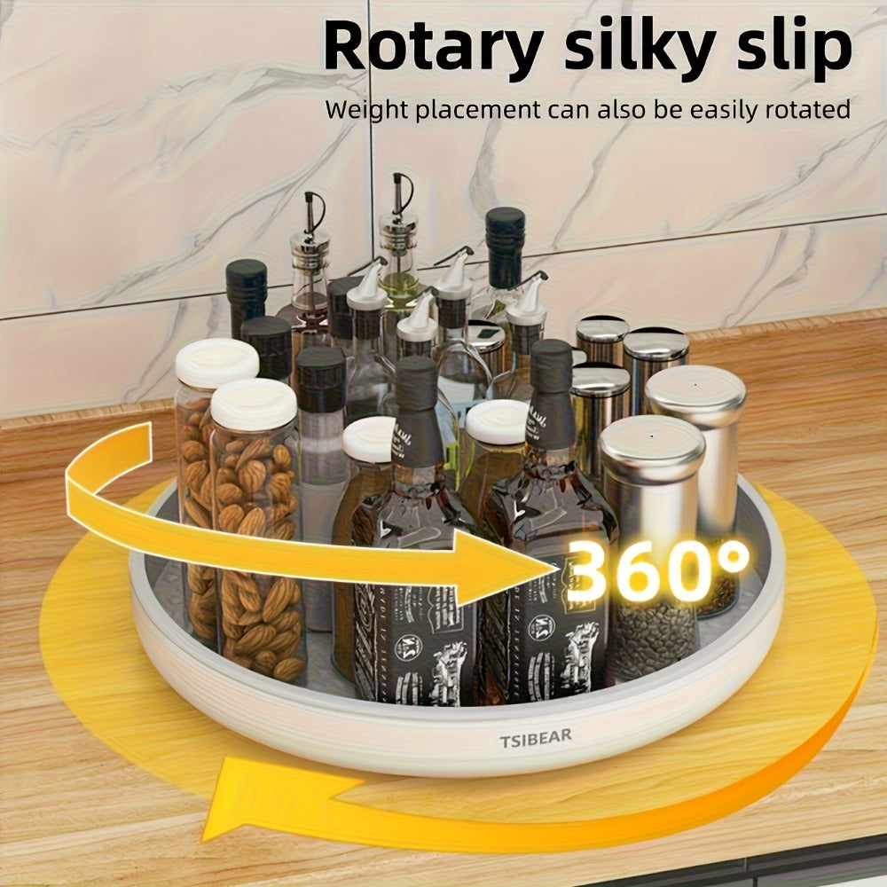 360¡ã Rotating Kitchen Organizer ¨C Multi-Functional Countertop Spice Rack & Cabinet Storage Rack for Cooking Oils, Spice Jars & Pantry Essentials, Space-Saving Turntable Lazy Susan