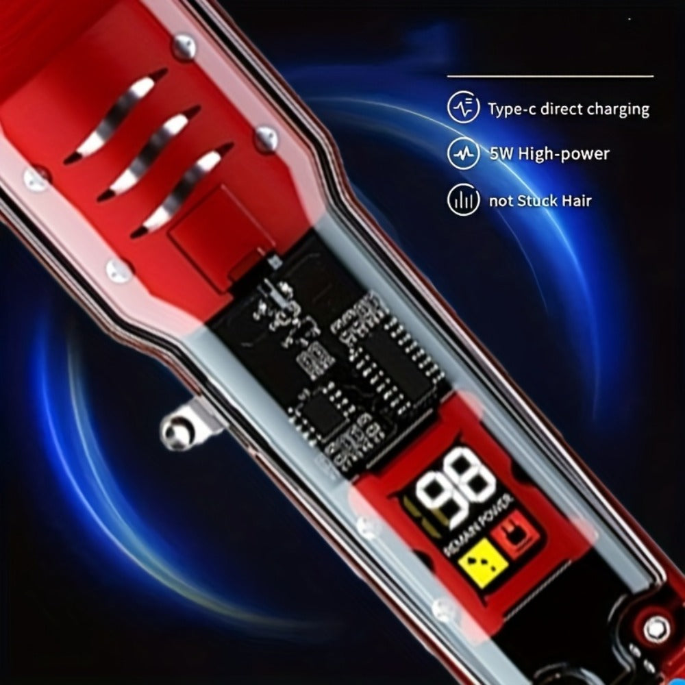 Hair Clipper Kit for Men Cordless USB Rechargeable LCD Screen Beard Trimmer Hair Cutting Set Professional Home Salon Grooming Kit Father's Day Gift