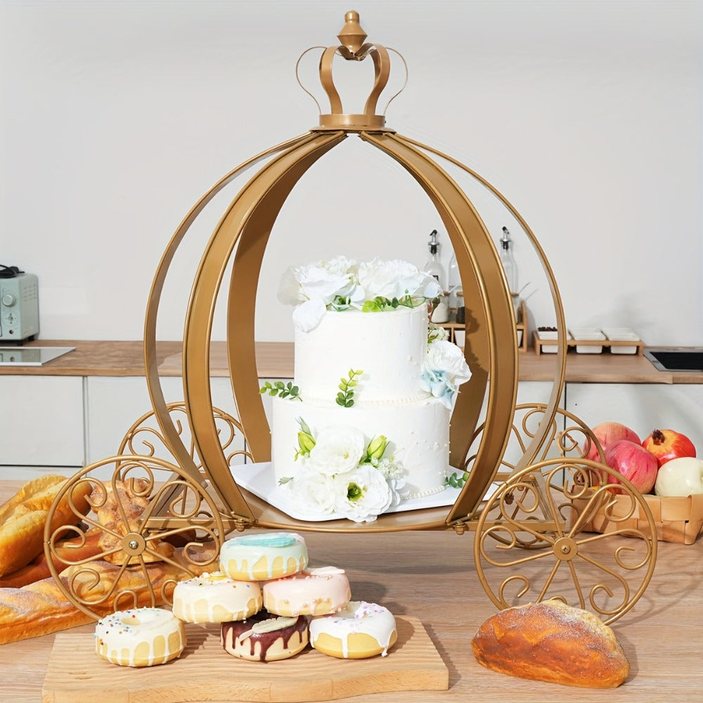 Cinderella Pumpkin Carriage Cake Stand 25 Inch - Princess Wedding Centerpiece Decoration for Bridal Shower Birthday Sweet 16 Baby Shower Party