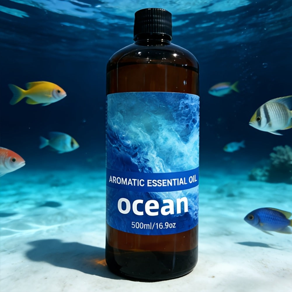 Essential Oil Refill for Aroma Diffusers - 16.91oz Large Capacity, Long-Lasting Fragrance, Anti-Spill Design, Odor Eliminating, Compatible with Most Diffuser Models, Rose Ocean Lavender Sandalwood