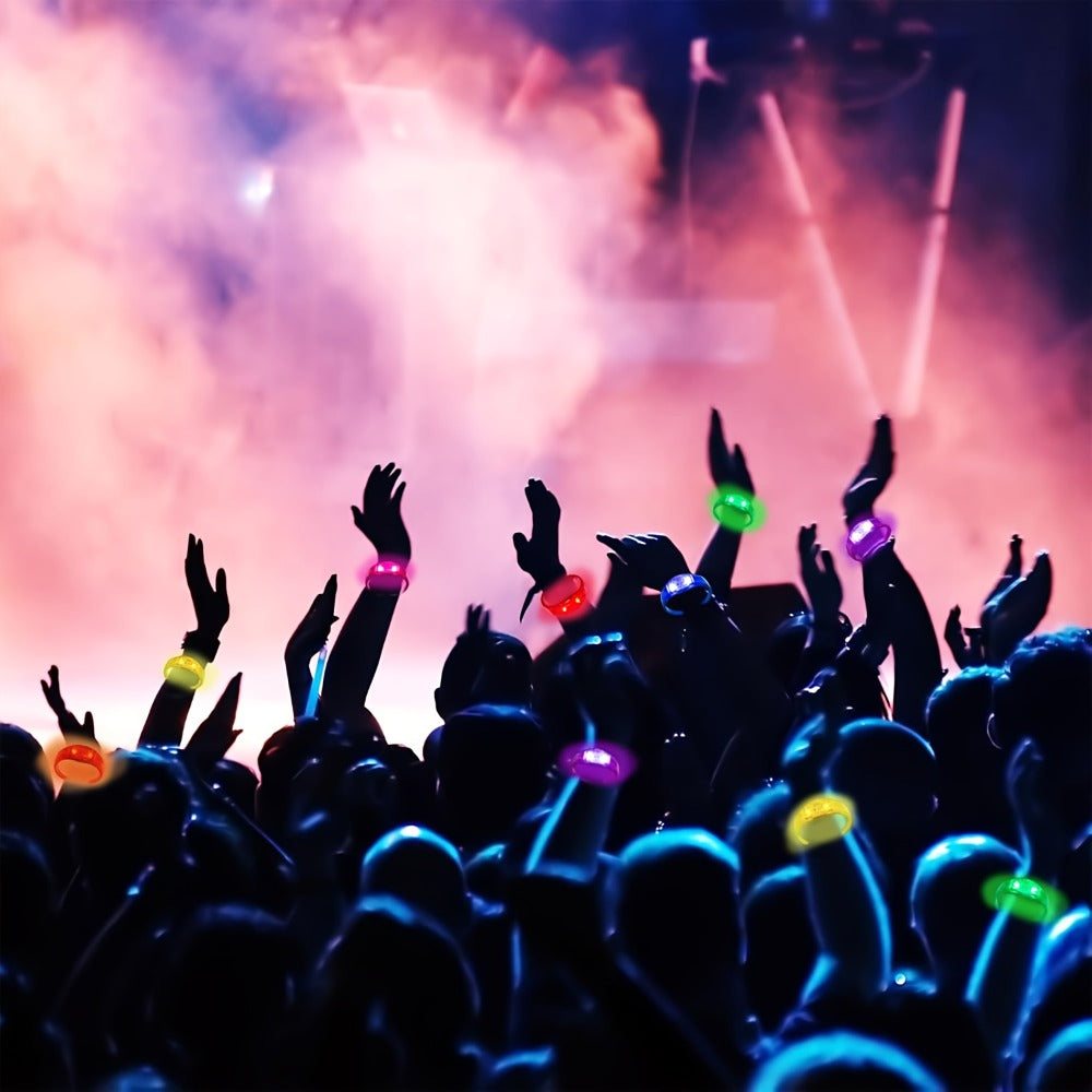 Sound Activated Light Up Bracelets Bulk 20/50 Pcs Glow Wristbands Voice Controlled Flashing LED Bracelet for Concerts Rave Party Events Festival Accessories