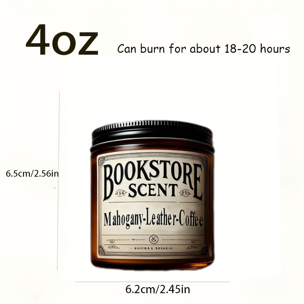 Scented Soy Candle Bookstore Aroma - Long Burning Book Lover Candle Gift for Home Decor, Relaxation, Mother's Day & Teacher Appreciation