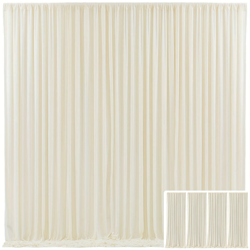 Blackout Backdrop Curtain 4 Pack 5x10 Ft - Heavyweight Nonwoven, Wrinkle-Resistant, Smooth Hanging for Wedding Birthday Baby Shower Party Photography Background Decoration