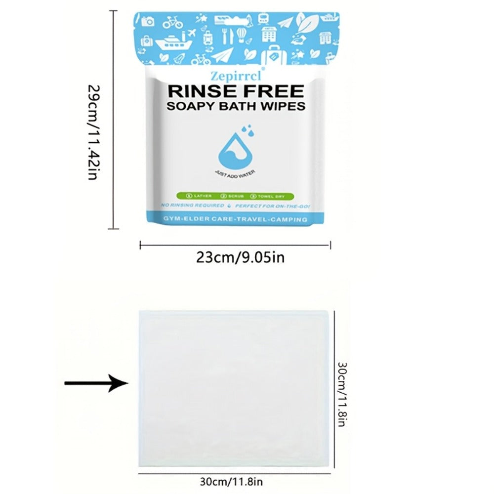 Disposable Bath Wipes No Rinse Body Wipes 11.81x11.81 Inch Large Shower Wipes for Travel Camping Outdoor Fitness Swimming Bedridden Adults Elderly Post Surgery Cleansing Wipes 50 or 125 Count
