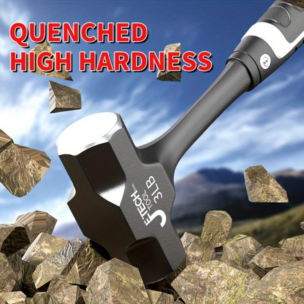 Octagonal Hammer 2/3/4 LB ¨C Heavy-Duty Non-Slip Handle, Professional Masonry & Demolition Sledge Hammer for Stone, Concrete, Construction & DIY Home Projects