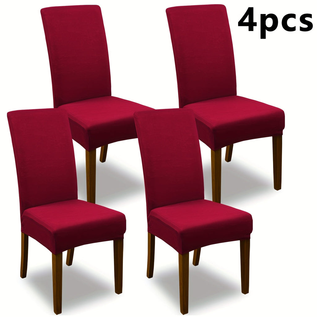 Stretch Dining Chair Covers Set | Elastic Jacquard Slipcovers for Dining Room Kitchen Wedding Office, 4pcs or 6pcs, 9 Colors, Washable Furniture Protector