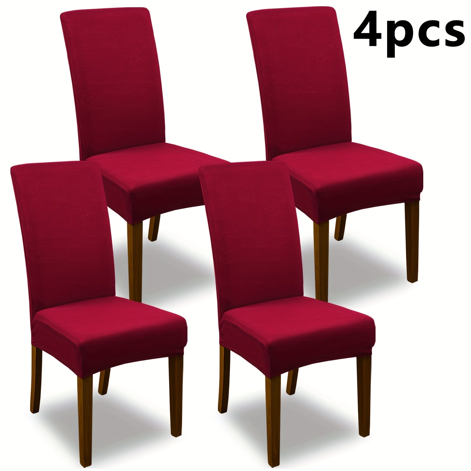 Stretch Dining Chair Covers Set | Elastic Jacquard Slipcovers for Dining Room Kitchen Wedding Office, 4pcs or 6pcs, 9 Colors, Washable Furniture Protector