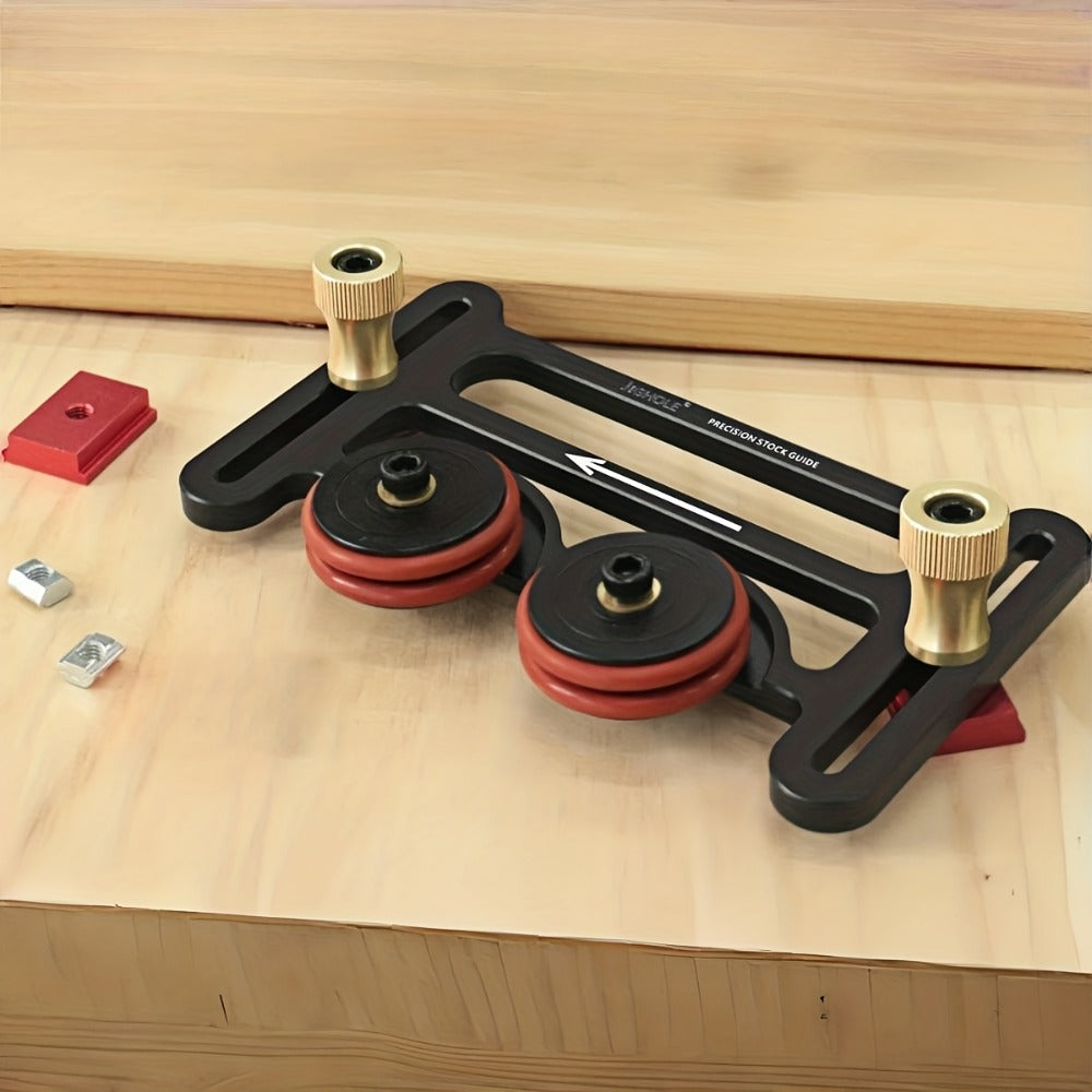 Feather Board Roller Guide for Table Saw ¨C Aluminum Alloy One-Way Safety Stock Feeder with T-Track Mount, Anti-Kickback Woodworking Press Guide Tool