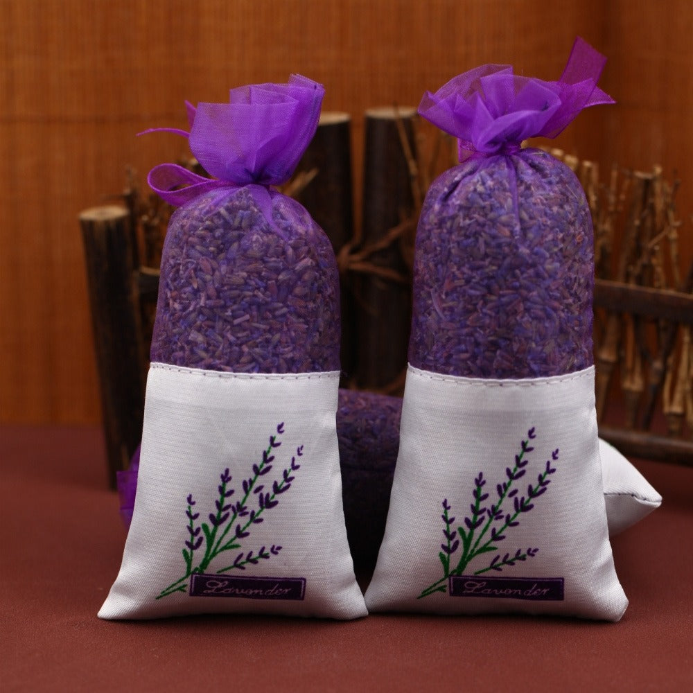 Lavender Scented Sachets Bags for Drawer Wardrobe Closet Car Fragrance - 5A Grade Fresh Purple Lavender Aroma Home Freshener Moth Repellent Gift Set 5pcs or Trial Pack