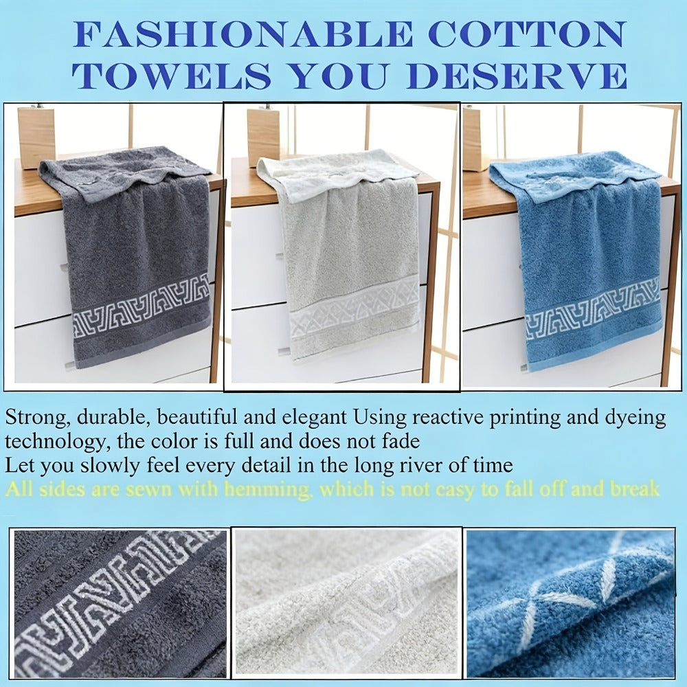 Bath Towel Set of 3 Microfiber Quick Dry 400 GSM Soft Absorbent Bathroom Towels Coastal Pattern Spa Gym Home ¡ª Luxury 3-Pack for Adults
