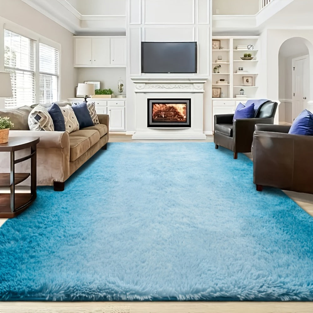 Gradient Color Soft Area Rug - Washable Anti-Slip Shaggy Fluffy Carpet for Living Room & Bedroom | Modern Machine-Made Floor Mat in Extra Large Sizes | Cozy Plush Rug in Multiple Colors