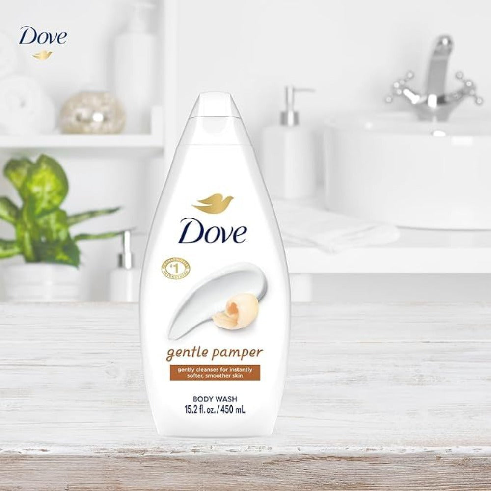 Dove Body Wash Gentle Pamper 450ml 3 Pack | Moisturizing Shower Gel with Soft Jasmine & Shea Butter Scent