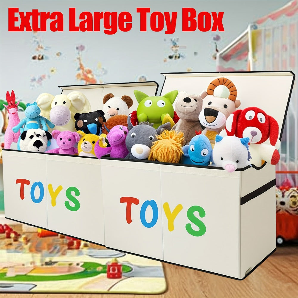 Collapsible Storage Box with Lids and Adjustable Dividers ¨C 64 Gallon Extra Large Foldable Storage Bin Chest Organizer for Bedroom Closet Toys Clothes 54¡±x16¡±x14¡±