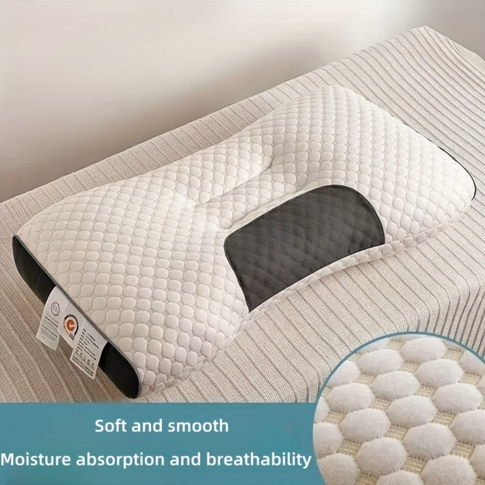 Cervical Neck Support Pillow Soft Knitted Ergonomic Orthopedic Contour Pillow for Deep Sleep - Non-Collapse High Pillow Core All Seasons Adjustable Sleeping Comfort 1/2Pcs