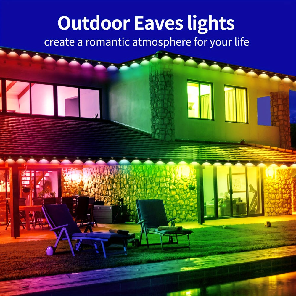 Permanent Outdoor Lights RGB Eave Light IP67 Waterproof | DIY Scene Mode Music Sync Color Changing | Outdoor Decoration Garden Party Holiday Lighting 50FT 100FT 200FT 300FT 400FT