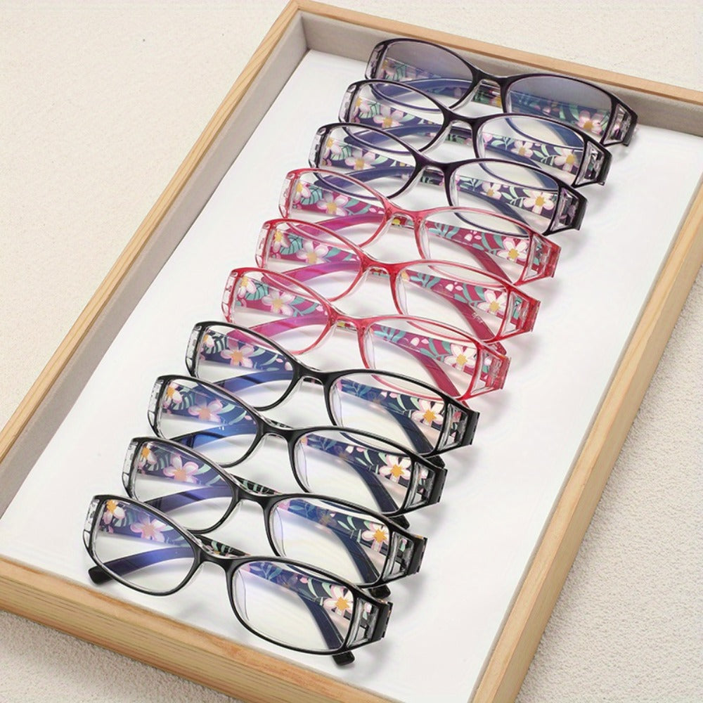 Reading Glasses 10-Pack Classic Rectangular Frames ¨C High-Grade Readers for Men & Women, Seniors, Teachers & Students, Strengths 1.0¨C4.0x, Bulk Value Set