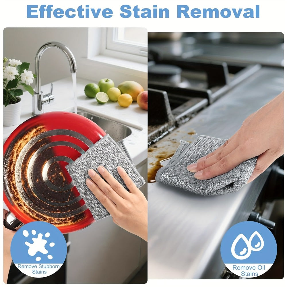 Stainless Steel Kitchen Scrubber Wire Cleaning Cloth Scratch Resistant Reusable Dish Scrubber for Pots Pans Dishes Glass Cookware 50 Pack 100 Pack