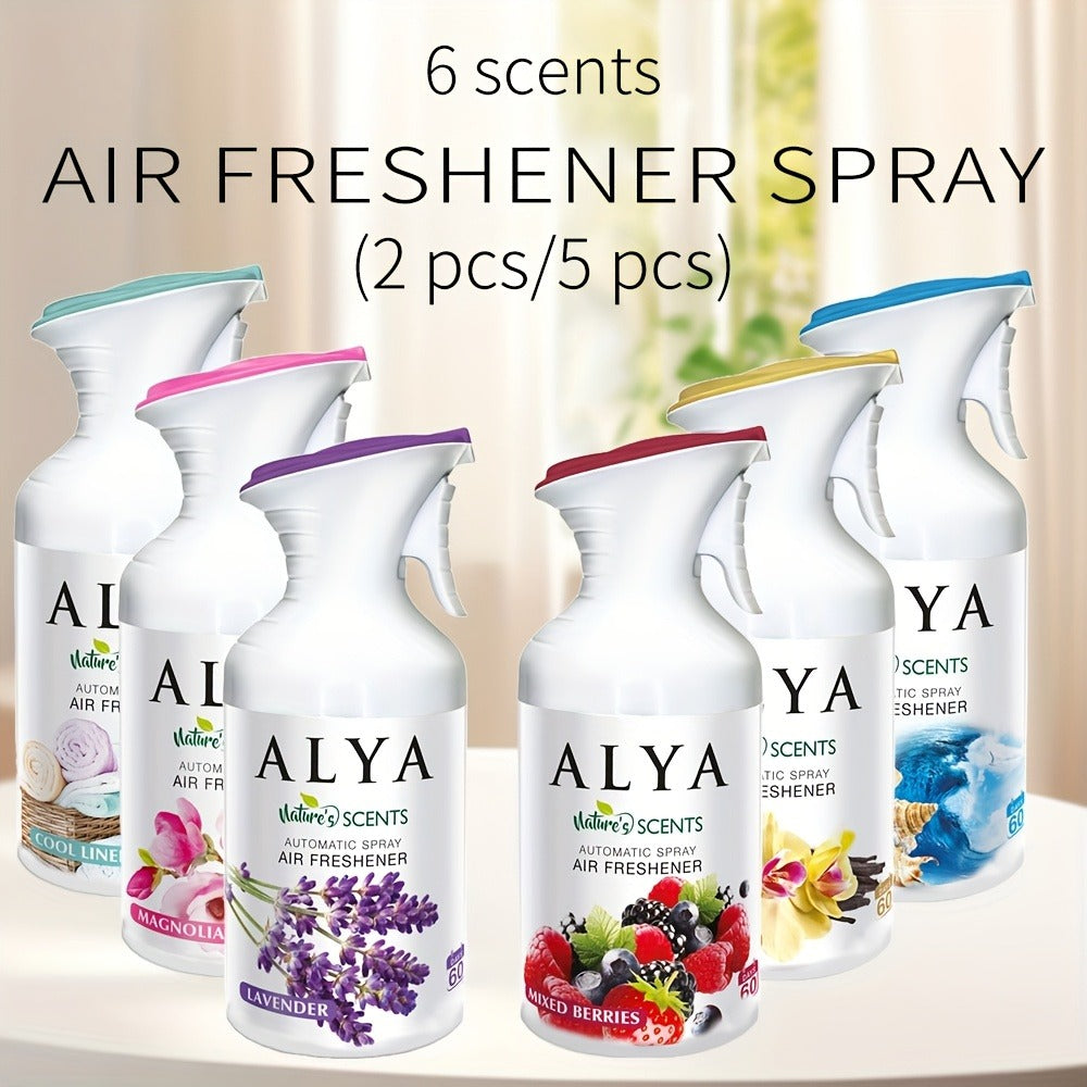 Aromatherapy Air Freshener Spray 6 Scents | Lavender Vanilla Ocean Magnolia | Multi-Purpose Room Spray for Car Home Office Bathroom Fabric Closet Odor Eliminator