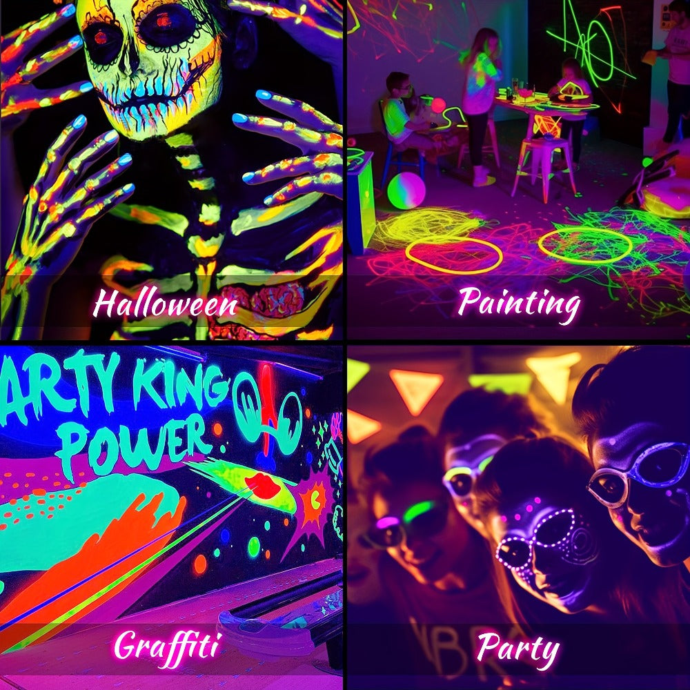 Black Light Bulbs 6 Pack A19 E26 LED UV Bulbs 9W 60W Equivalent 390-400nm UVA Glow in the Dark for Party Neon Poster Body Art Halloween Indoor Use 120V Shatterproof