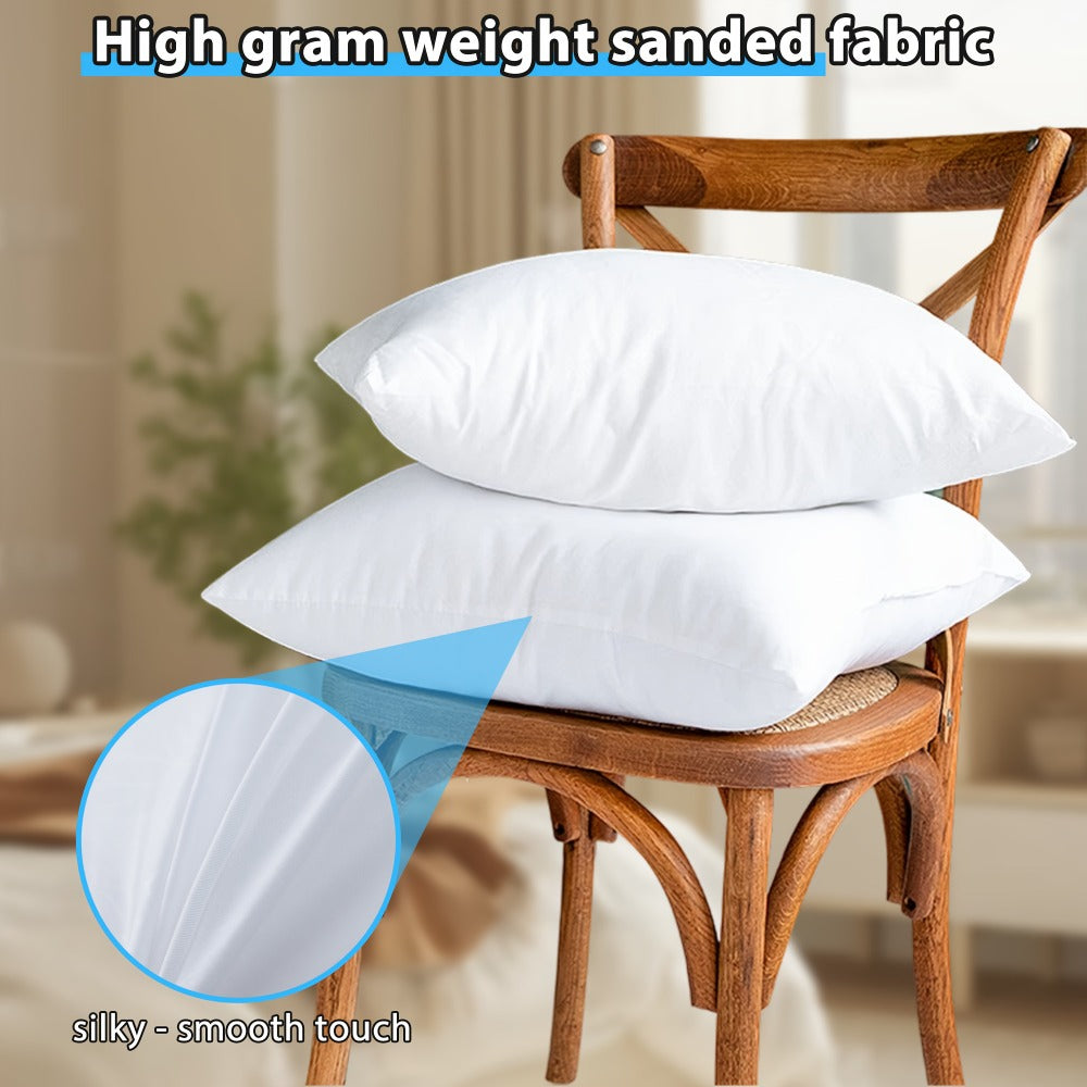 Throw Pillow Inserts 4 Pack Fluffy Square Pillow Stuffers with Zipper Plump White Cushion Inserts for Sofa Couch Bed Decorative Pillow Filler Machine Washable Multiple Sizes 14 16 18 20 22 Inch