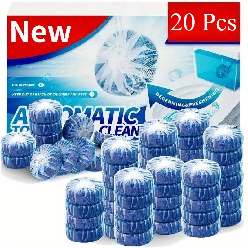 Toilet Bowl Cleaner Tablets Automatic Long-Lasting Deodorizing for Tough Stains Low Odor Safe for Plastic Surfaces Keeps Toilet Fresh Hygienic Blue Pink Multi-Color 20 Pack or 40 Pack