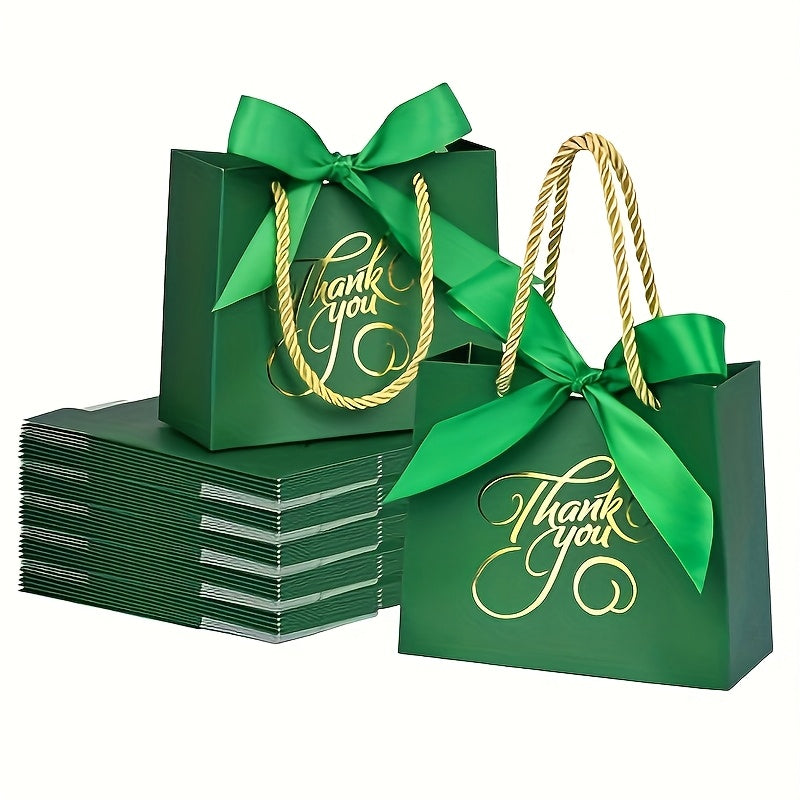 Small Thank You Gift Bags with Handles Bulk 50 Pack 5.5x2.5x4.7 Inch Party Favor Bags for Bridal Shower Birthday Baby Shower Wedding Goodie Bags Treat Bags Gift Wrap Bags
