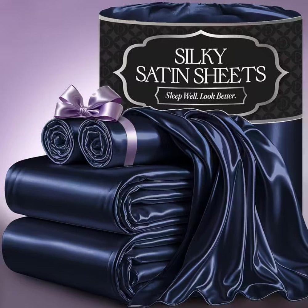 Satin Bed Sheets Set 2100TC Ultra Soft 3/4pcs ¨C Silky Smooth Breathable Satin Bedding for Twin Full Queen King, 5-Star Luxury Hotel Experience, Solid Color, 7 Colors Available