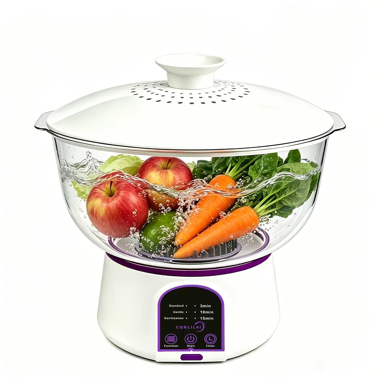 Fruit and Vegetable Cleaner Machine Ultrasonic Purifier Multifunctional Household Food Cleaning Device Rechargeable for Removing Pesticides Bacteria Single Dual Battery Options