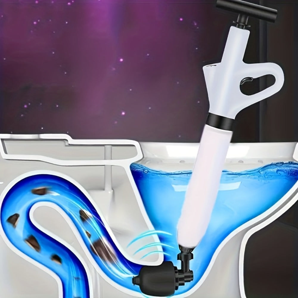 Heavy-Duty Drainage Spray Gun with Adjustable Pressure - Air Plunger Tool for Unclogging Toilets Sinks & Floor Drains, No Electricity Needed, Durable Plastic Design, 1pc White