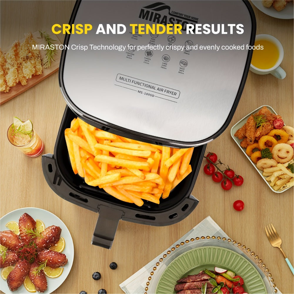 Air Fryer Smart Touch Screen ¨C 2.8QT & 6.5QT with Color Icons, Viewable Window, 8 Preset Recipes & Manual Adjustments, Dishwasher-Safe Basket for Family Meals & Party Cooking