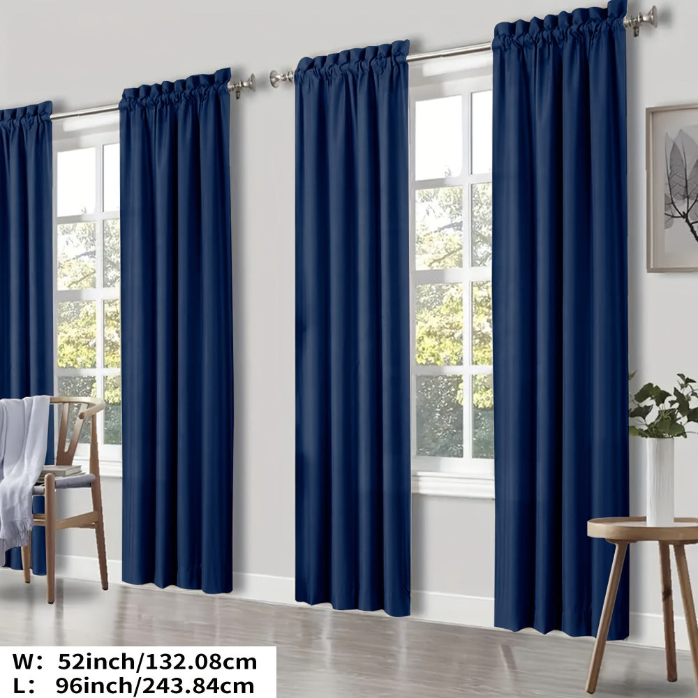 Blackout Curtains 4 Panels Thermal Insulated Room Darkening Drapes ¨C Rod Pocket, Energy Saving, Solid Color for Bedroom & Living Room, 7 Colors & Multiple Sizes