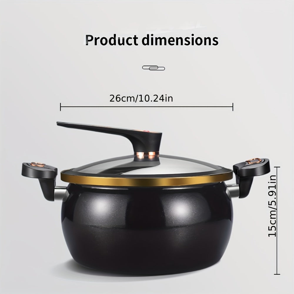 8.45QT Non-Stick Ceramic Stockpot with Twist Lock Handle - Induction & Gas Compatible, Cast Iron, Home & Restaurant