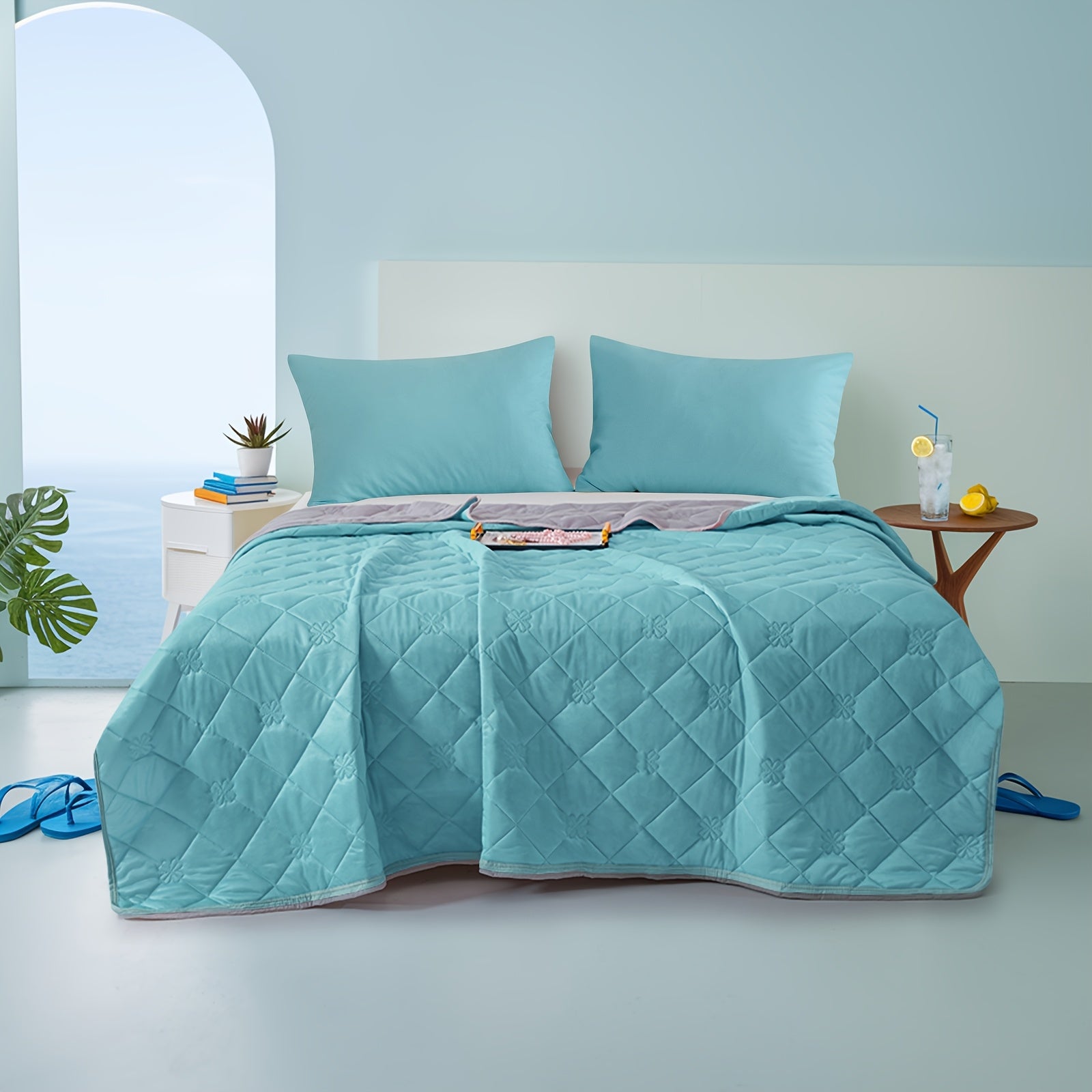 Ultrasonic Embossed Cooling Blanket ¨C 100% Polyester Summer Throw, Breathable Lightweight for Hot Sleepers, Machine Washable, 6 Colors