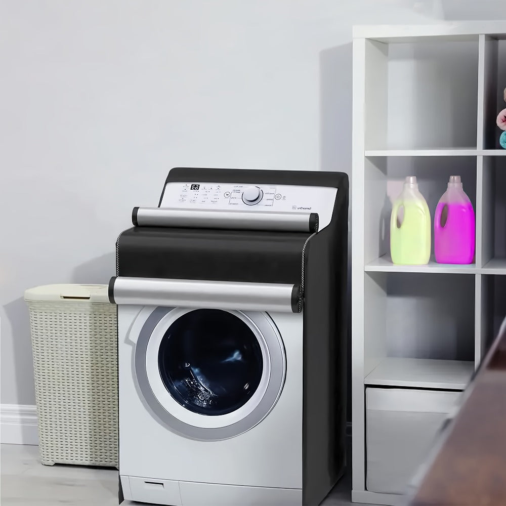 Washer Dryer Cover 420D Heavy Duty Waterproof, Indoor Outdoor Washing Machine Protector with Zipper Window, Fits Top Load & Front Load Washers Dryers, Dustproof UV-Resistant Laundry Appliance Hood 2pcs
