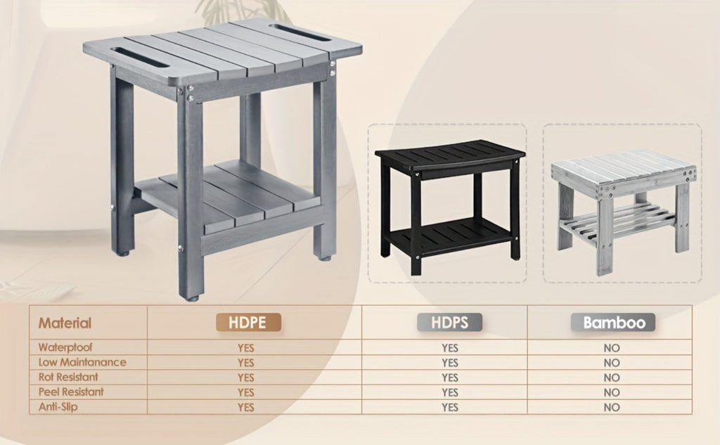 Shower Stool Bathroom Bench Non-Slip Waterproof Bath Seat for Elderly Seniors Disabled Adults Inside Shower Tub Lightweight Sturdy Bathroom Chair