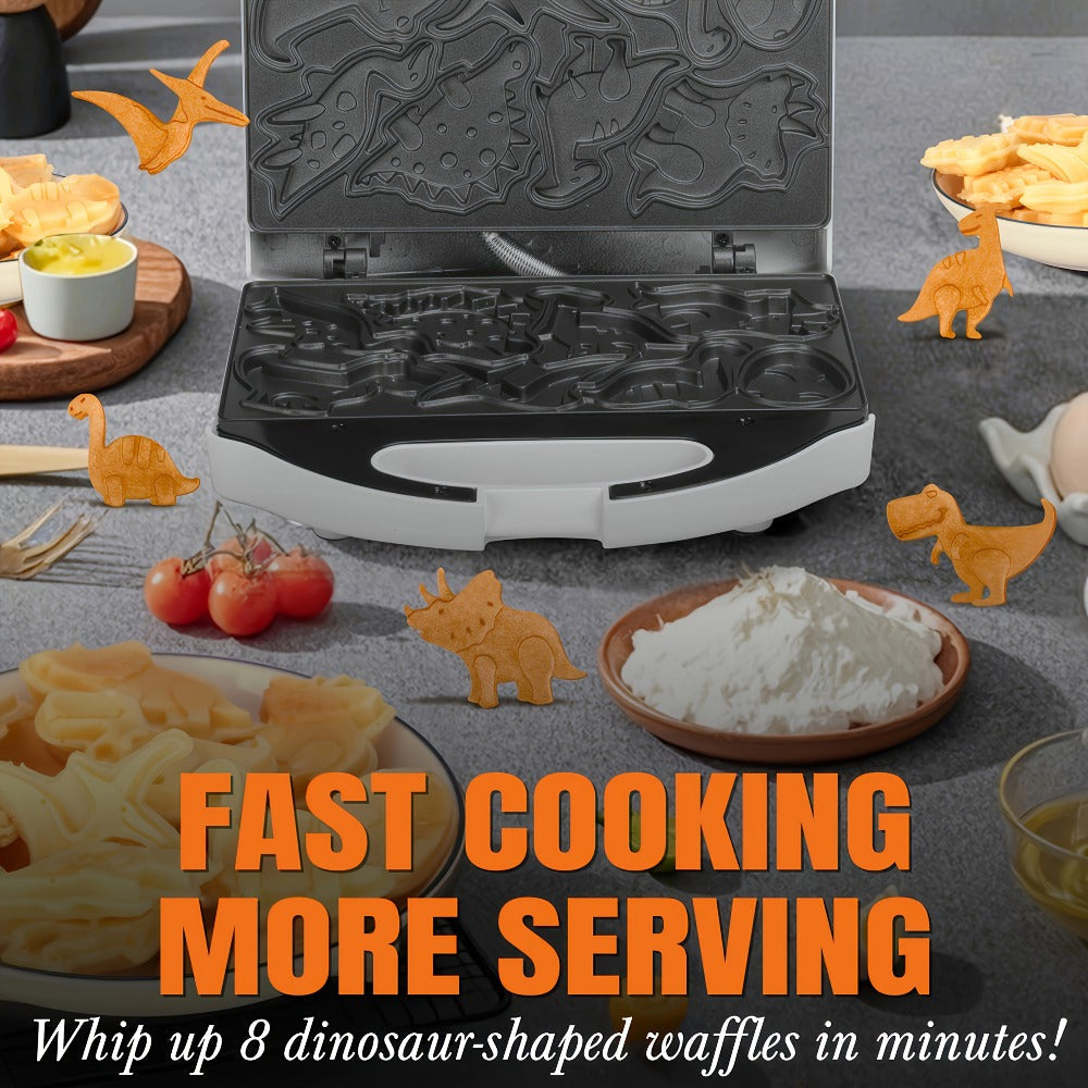 Dinosaur Waffle Maker Electric ¨C 8 Dino Shapes Non-Stick Pancake Maker for Kids | Also Available in Car & Monster Designs