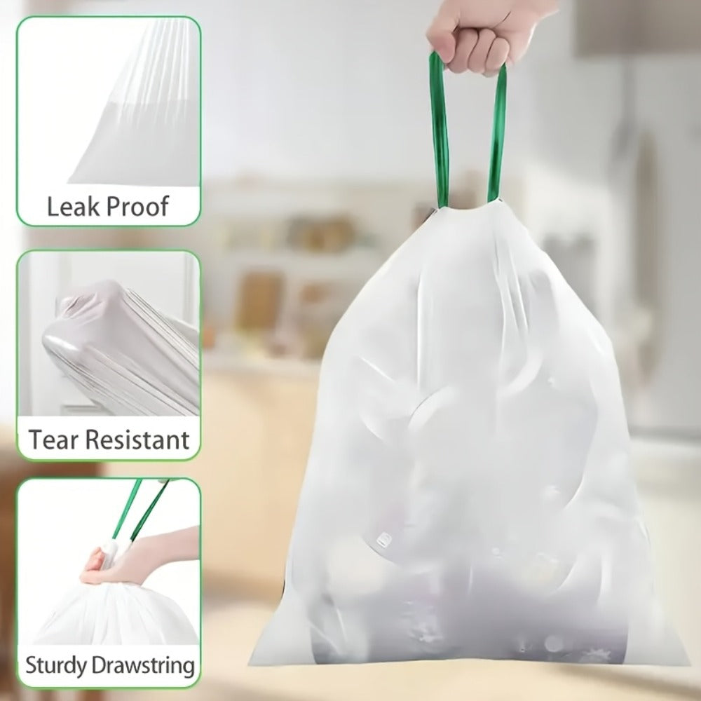 13 Gallon Trash Bags Heavy Duty Tear-Resistant Drawstring Garbage Bags with Fresh Lemon Scent Thickened Kitchen Trash Bags for Home Office Outdoor 75 Count or 160 Count Disposable Waste Bags