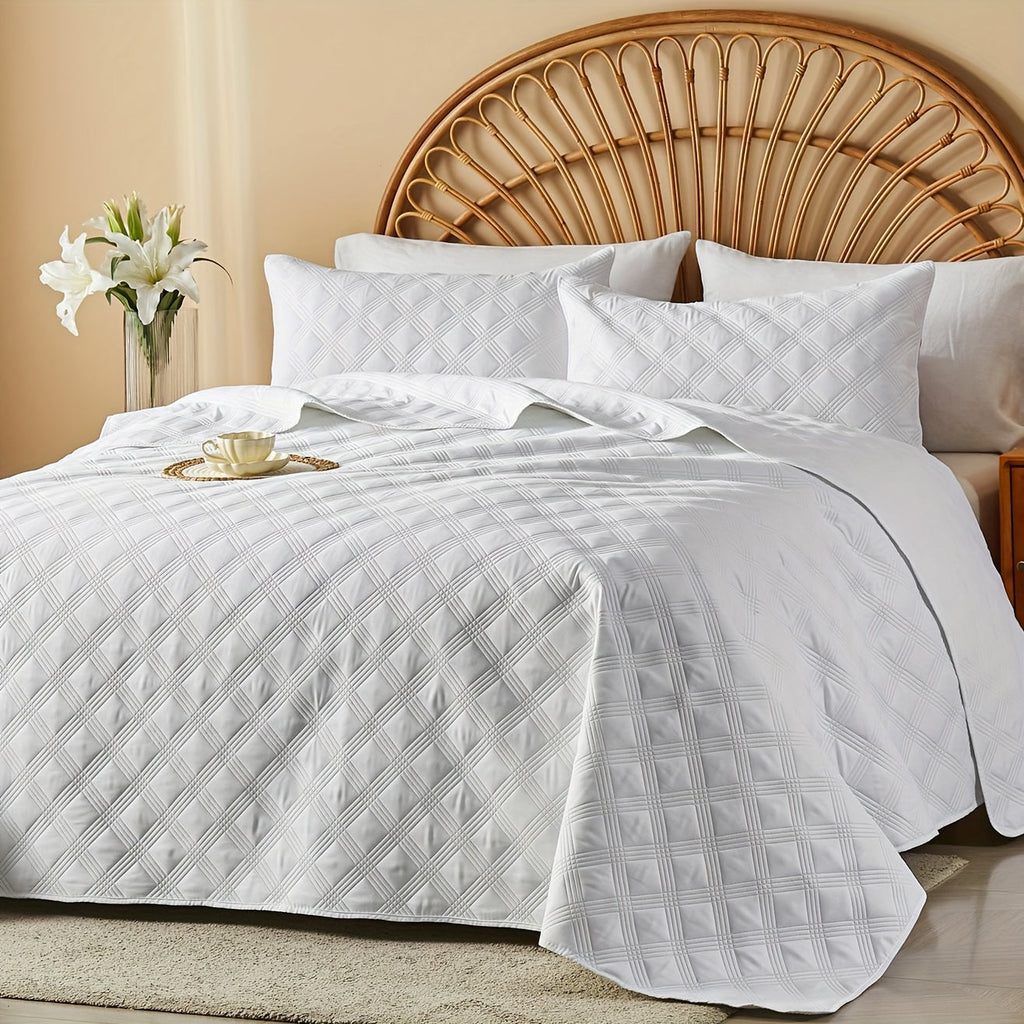 Quilt Set 2-3pcs ¨C Lightweight Microfiber Bedspread Coin Pattern Coverlet All Seasons Twin Full Queen King Cal King