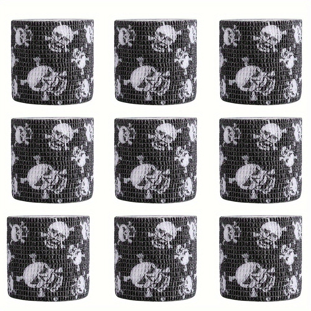 Tattoo Kit 9pcs Skull & Camouflage Temporary Tattoo Stencil Set ¨C Body Art Accessories for Adults & Kids, No Batteries Needed